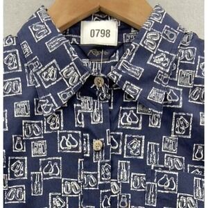 VTG Roper Western Sleeveless Button Shirt Womens S / M Blue Horse Stirrups Rodeo